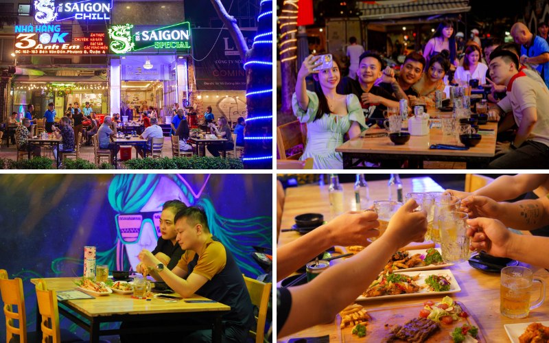 Nhà hàng OK 3 Anh Em có chiếc view "ăn tiền" ngay bờ kè ngắm cảnh Sài Gòn cực chill cùng không gian sân vườn rộng rãi
