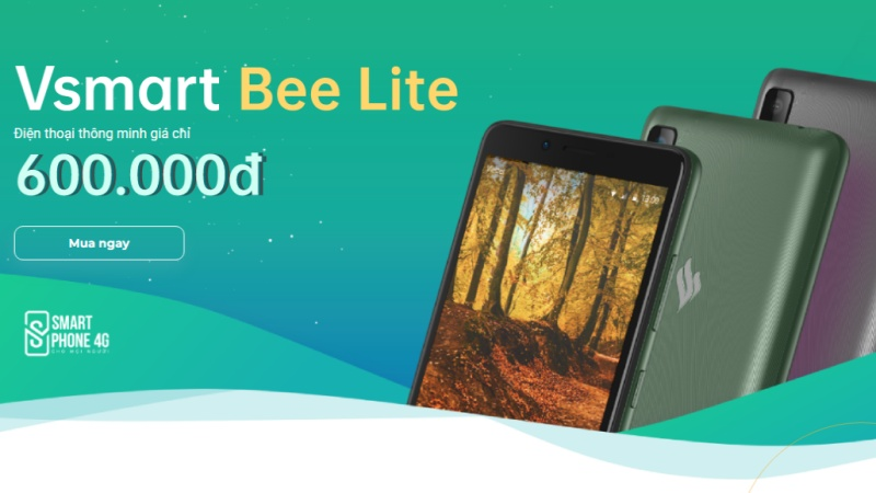 Smartphone 4G Vsmart Bee Lite có giá chỉ 600 nghìn đồng