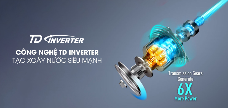 Động cơ TD Inverter hoạt động mạnh mẽ và êm ái