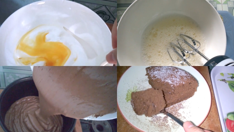 Làm bánh bông lan cacao