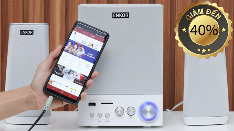 Loa vi tính 2.1 Enkor E900 Bạc