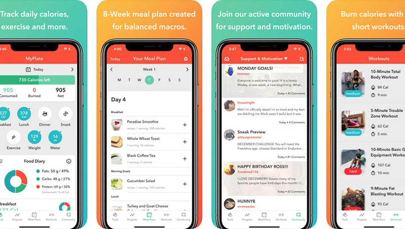 App tính calo MyPlate Calorie Tracker