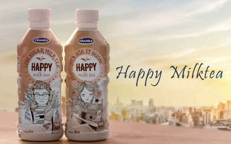 Trà sữa Vinamilk Happy với lượng đường rất ít