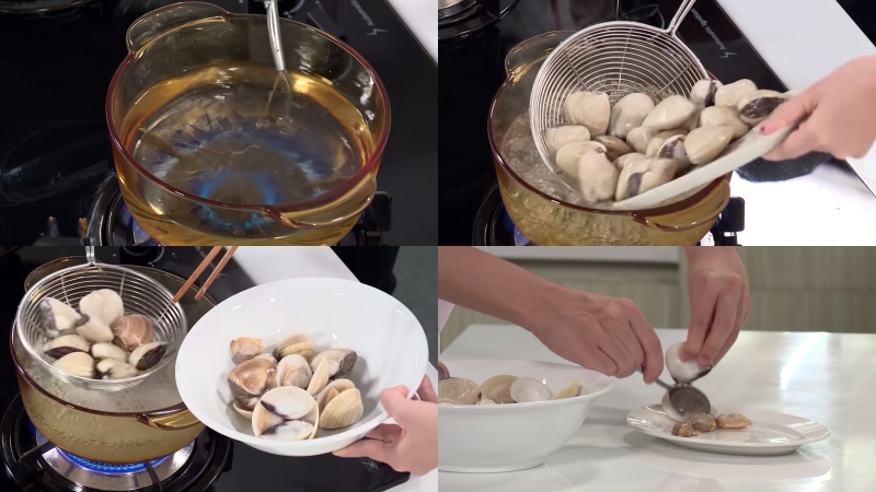 Luộc nghêu Luộc nghêu