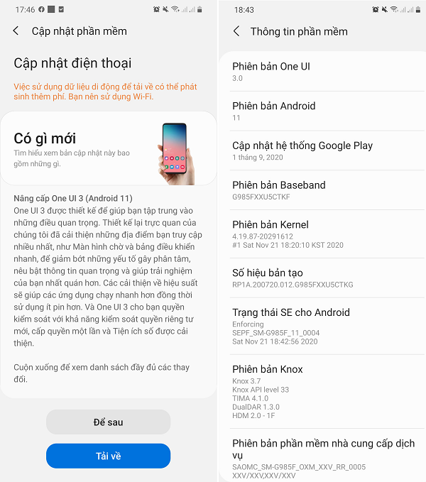 Galaxy S20, Galaxy S20+ và Galaxy S20 Ultra tại Việt Nam chính thức lên đời giao diện One UI 3.0