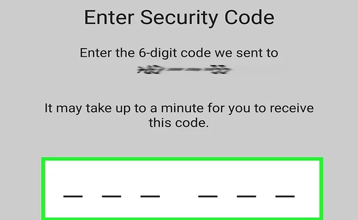 Nhập mã xác nhận trong tin nhắn và chạm vào Next (chỉ dành cho điện thoại)