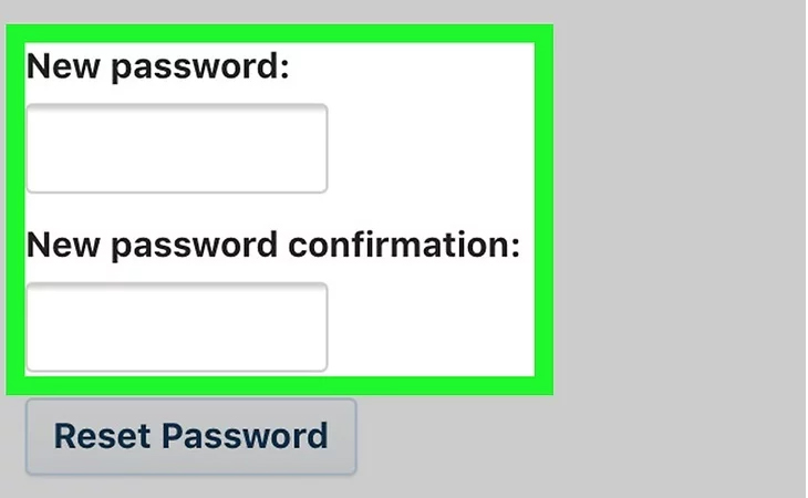 Bước 5: Nhập mật khẩu mới 2 lần. Sau đó, chạm vào Reset Password (Đặt lại mật khẩu). 