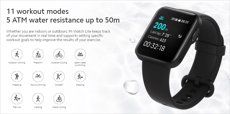 Đồng hồ thông minh giá rẻ Xiaomi Mi Watch Lite ra mắt thị trường toàn cầu với thời lượng pin lên đến 9 ngày
