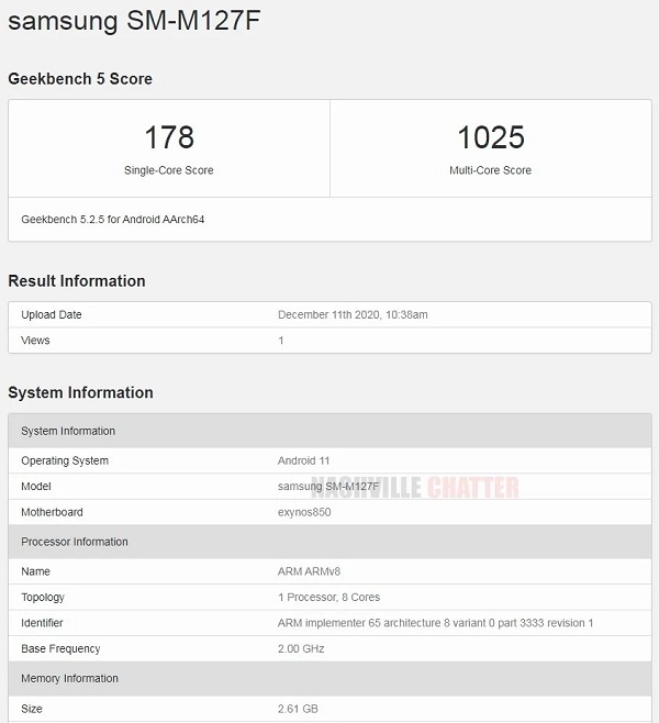 Galaxy M12 trên Geekbench Galaxy M12 trên Geekbench