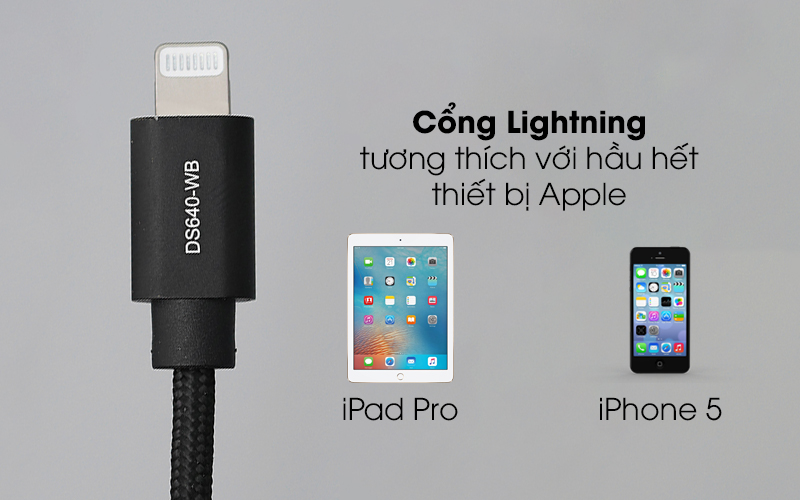 Cáp Type C - Lightning MFI 1m Mbest DS640-WB đen