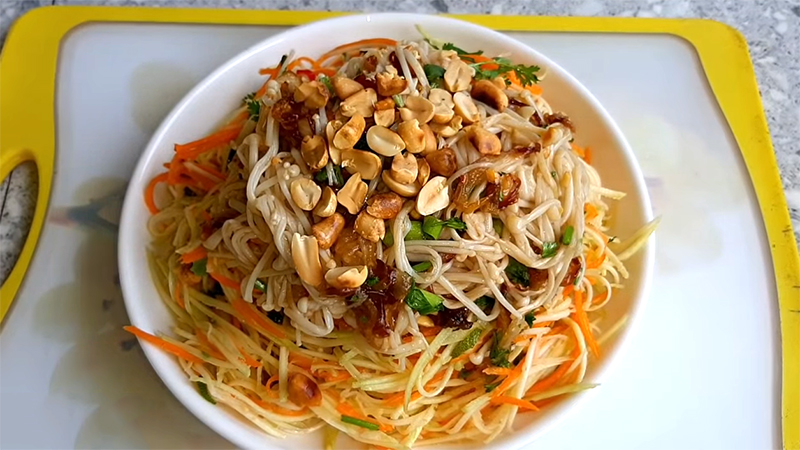 Món gỏi nấm kim châm chay