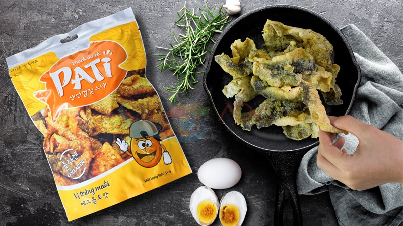 Snack da cá vị trứng muối Pati