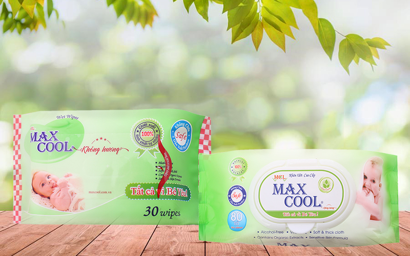 Khăn ướt em bé Max Cool không mùi