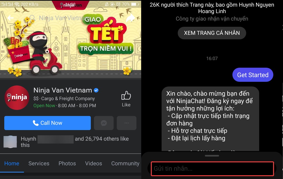 Tra cứu qua Fanpage Facebook