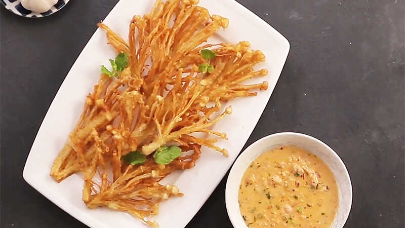 How to make crispy fried needle mushrooms simple but delicious, snacks, and rice are delicious