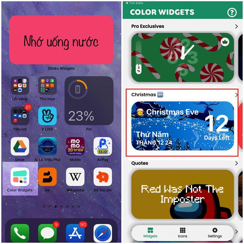 Noel này tuyệt vời hơn trên chiếc iPhone của bạn cùng với 2 ứng dụng Widget đỉnh cao này nhé Noel này tuyệt vời hơn trên chiếc iPhone của bạn cùng với 2 ứng dụng Widget đỉnh cao này nhé