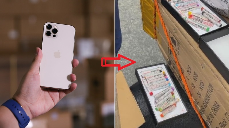 Khách hàng kêu trời vì mua iPhone 12 Pro Max nhưng nhận 2 hộp bút màu