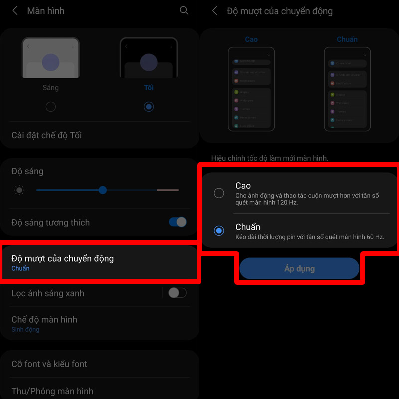 Tùy chỉnh màn hình 