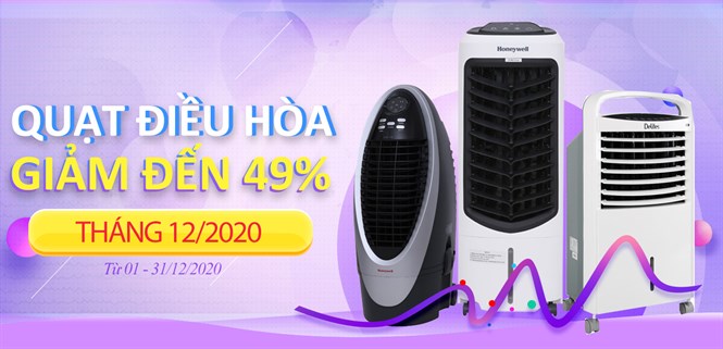 Top 5 quạt điều hòa giảm đến 49% trong tháng 12/2020 tại Điện máy XANH