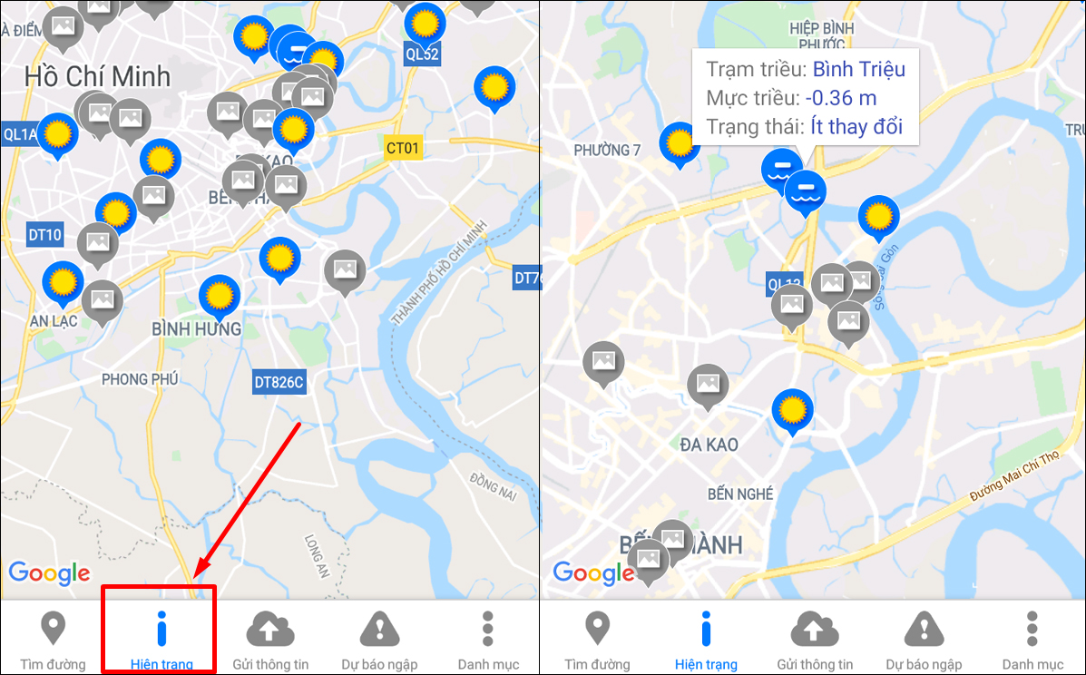 Check for flooding through the UDI Maps app