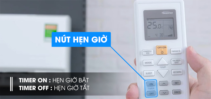 Chế độ hẹn giờ bật/tắt máy lạnh