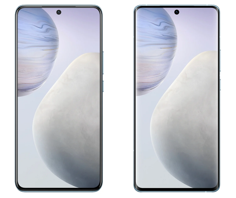 Ảnh render Vivo X60 (bên trái) và Vivo X60 Pro (bên phải)