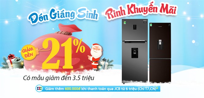 Top 5 tủ lạnh giảm đến 21% dịp Noel, có mẫu giảm đến 3.5 triệu. Mua ngay!