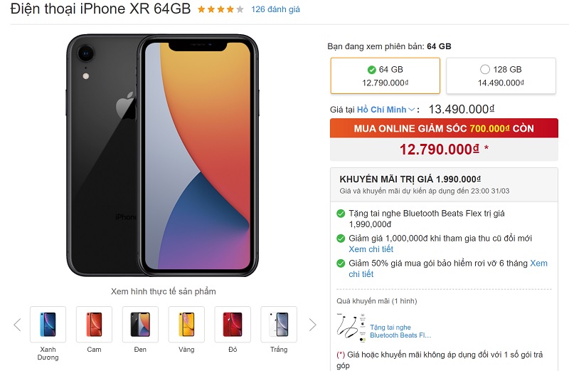 iPhone XR giảm giá