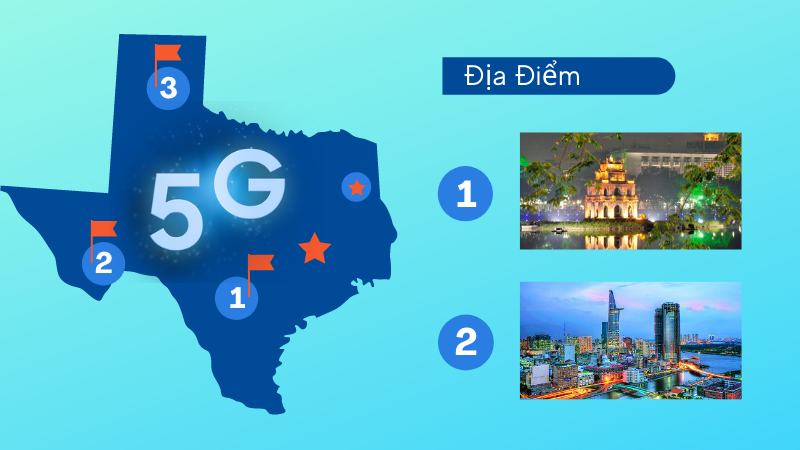 Những địa điểm có sóng 5G của ba nhà mạng Viettel, Mobifone và VinaPhone