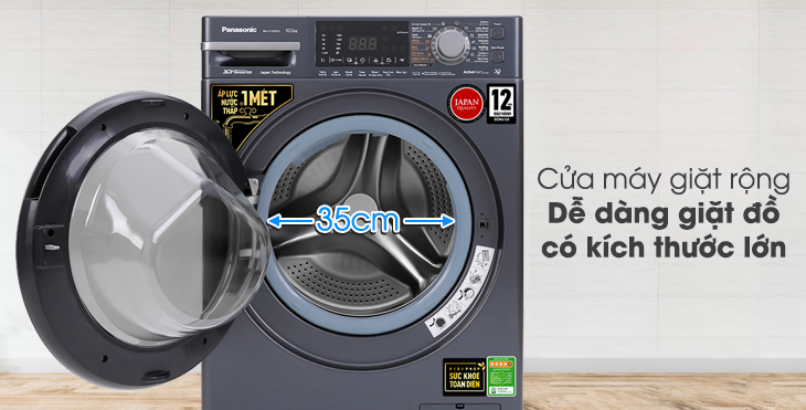 Cửa máy giặt có kích thước rộng