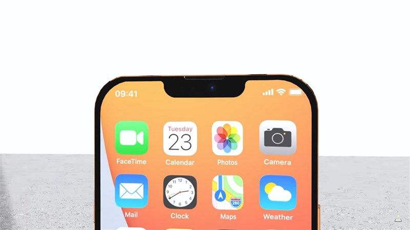 Phần notch trên iPhone 13 đã nhỏ hơn so với thế hệ tiền nhiệm. Nguồn: ConceptsiPhone.
