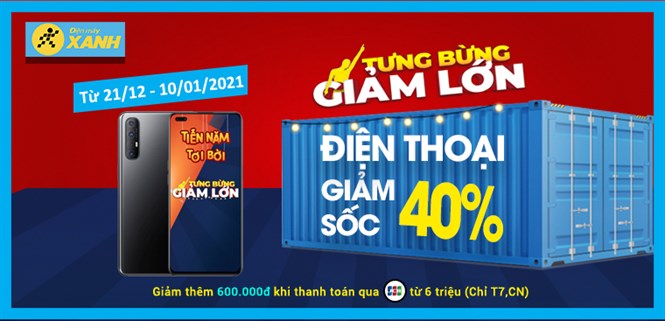 Xả hàng cuối năm, điện thoại giảm SỐC đến 40%, có mẫu giảm 5,8 triệu, mua ngay kẻo lỡ!