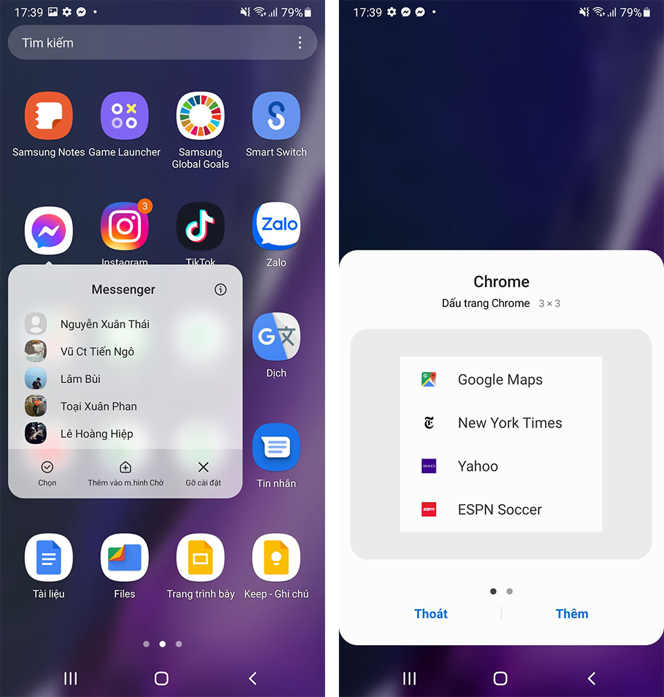 Thay đổi giao diện Widgets Thay đổi giao diện Widgets