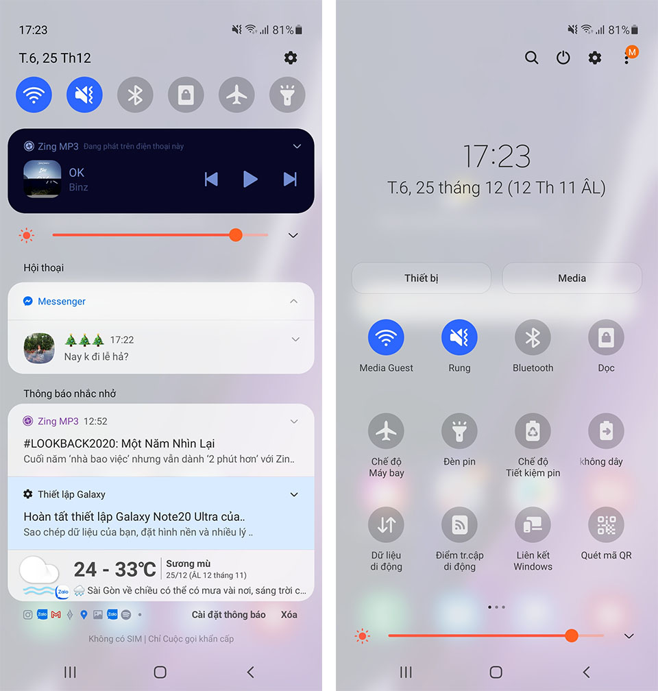 Thay đổi giao diện thanh thông báo Thay đổi giao diện thanh thông báo