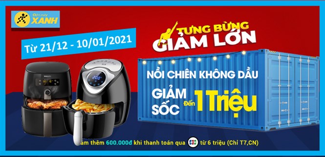 Top 4 nồi chiên không dầu giảm đến 1 triệu, mua ngay cho dịp Tết không ngán