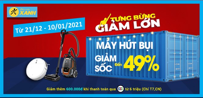 Top 5 máy hút bụi xả hàng đến 49% dịp cuối năm, mua ngay dọn Tết thảnh thơi