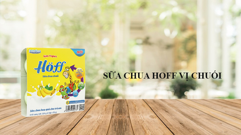 Lốc 4 hộp sữa chua Hoff vị chuối 55g