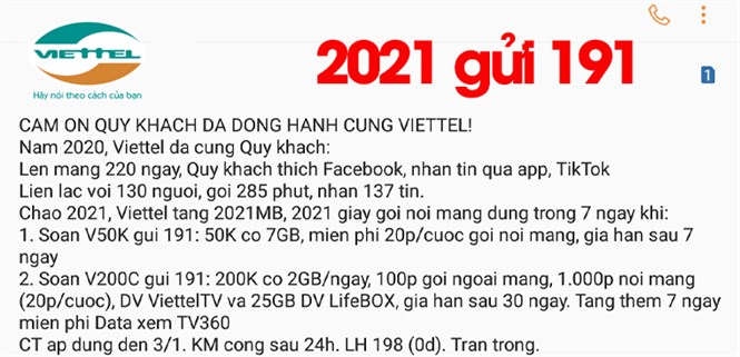 Cách nhìn lại hoạt động năm 2020 với Viettel và nhận gói quà tặng cho năm mới