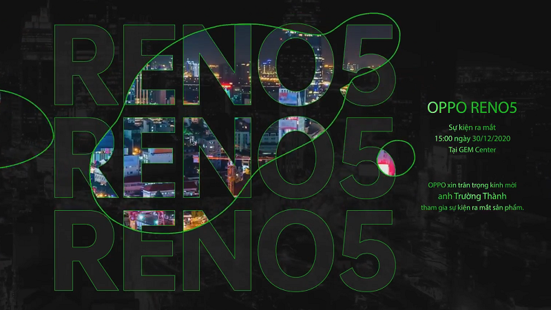 OPPO chính thức gửi thư mời sự kiện ra mắt sản phẩm Reno5 tại Việt Nam