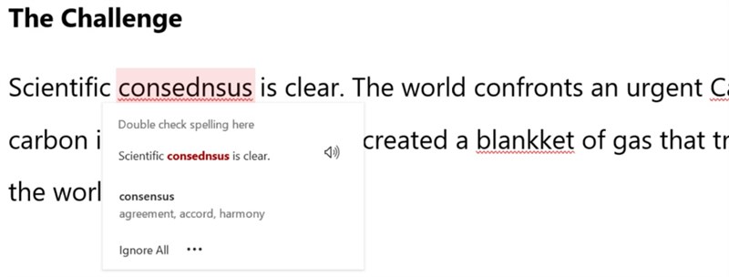 Trình gợi ý tích hợp trong Microsoft Editor Microsoft Word