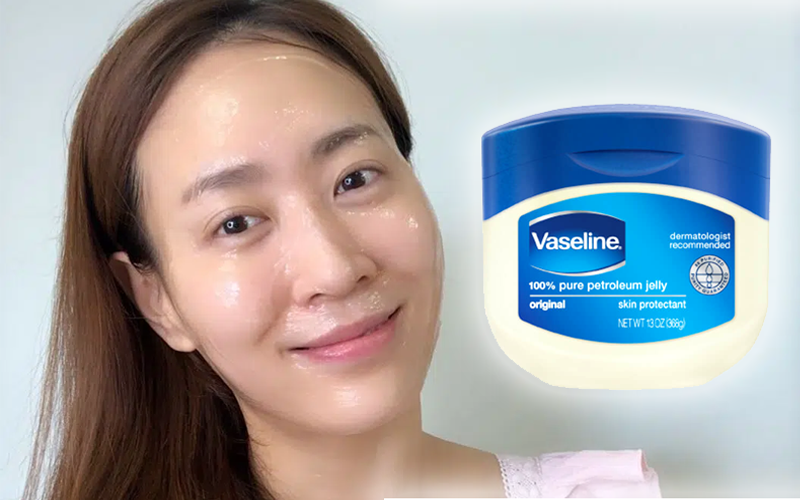 Applying Vaseline to the face