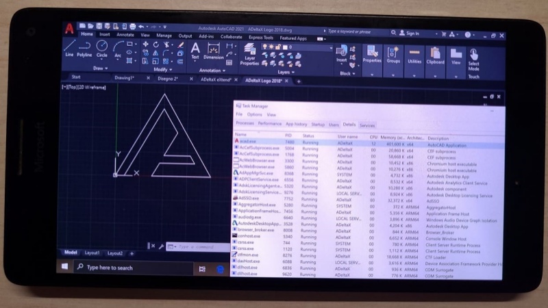 Bất ngờ Lumia 950 XL chạy thành công ứng dụng máy tính AutoCAD 2021 x64, đúng là gừng càng già càng cay Bất ngờ Lumia 950 XL chạy thành công ứng dụng máy tính AutoCAD 2021 x64, đúng là gừng càng già càng cay