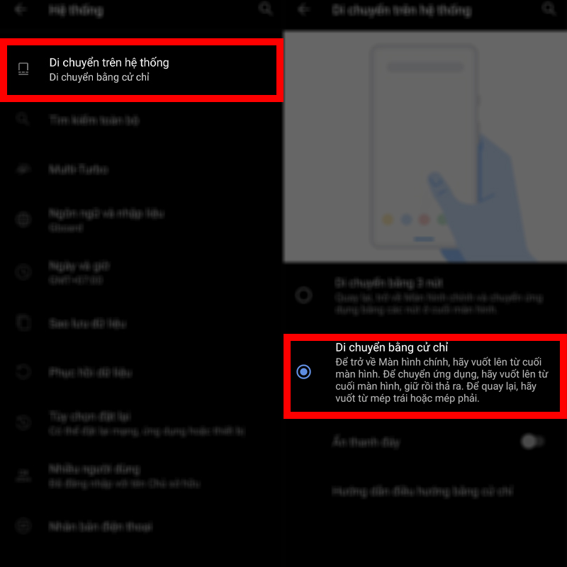 Điều chỉnh thanh điều hướng