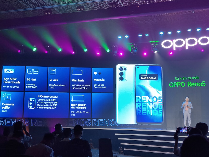 OPPO Reno5 chính thức ra mắt tại Việt Nam: Thiết kế bắt mắt, cấu hình cao, đặc biệt giá tốt và có nhiều khuyến mãi hấp dẫn OPPO Reno5 chính thức ra mắt tại Việt Nam: Thiết kế bắt mắt, cấu hình cao, đặc biệt giá tốt và có nhiều khuyến mãi hấp dẫn