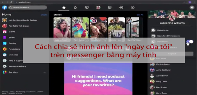 Cách chia sẻ hình ảnh lên "ngày của tôi" trên Messenger bằng máy tính
