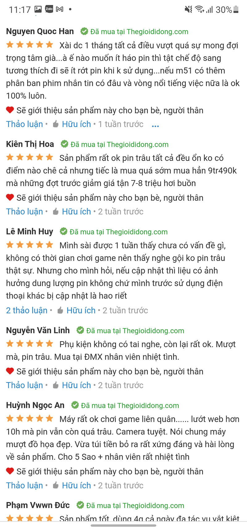 Đánh giá từ người dùng Galaxy M51 Đánh giá từ người dùng Galaxy M51