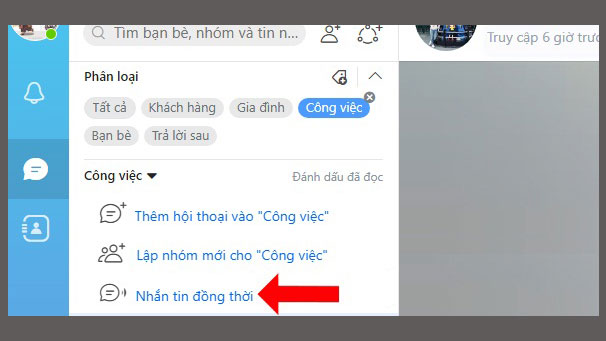 Gửi tin nhắn cùng lúc trong các nhóm phân loại