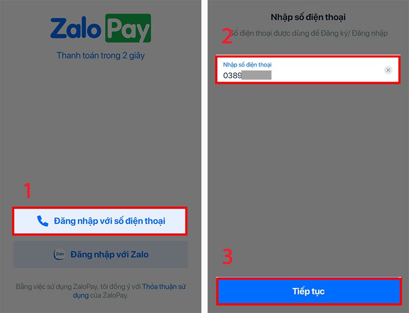 Zalo Pay là gì? Hướng dẫn cách đăng ký Zalo Pay cực nhanh chóng > Bước 3: Nhập số điện thoại > Nhập Mã xác thực 