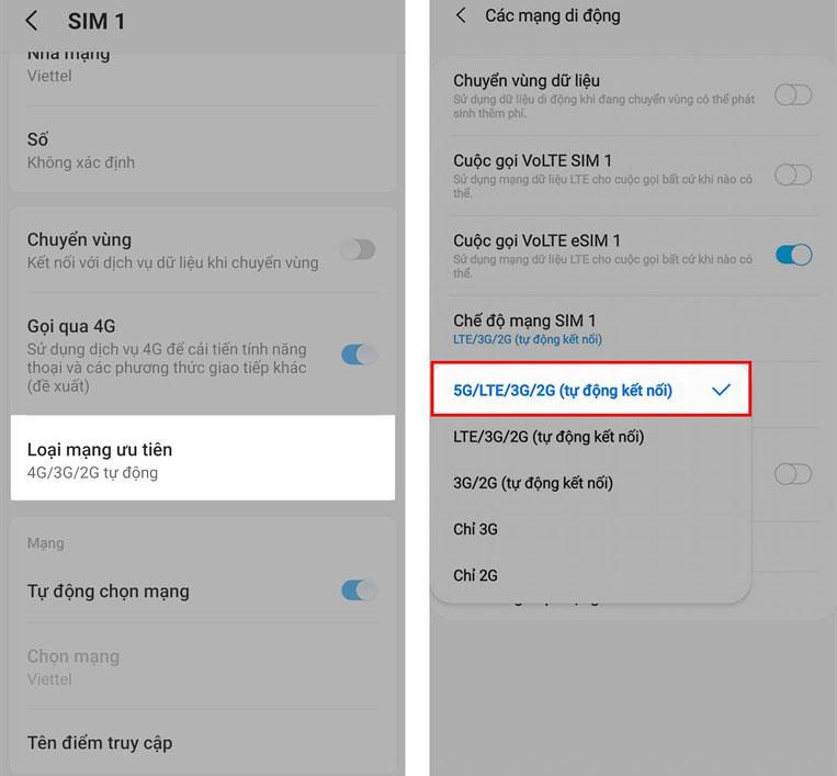 Cách nhận dòng điện thoại có hỗ trợ 5G trên Android