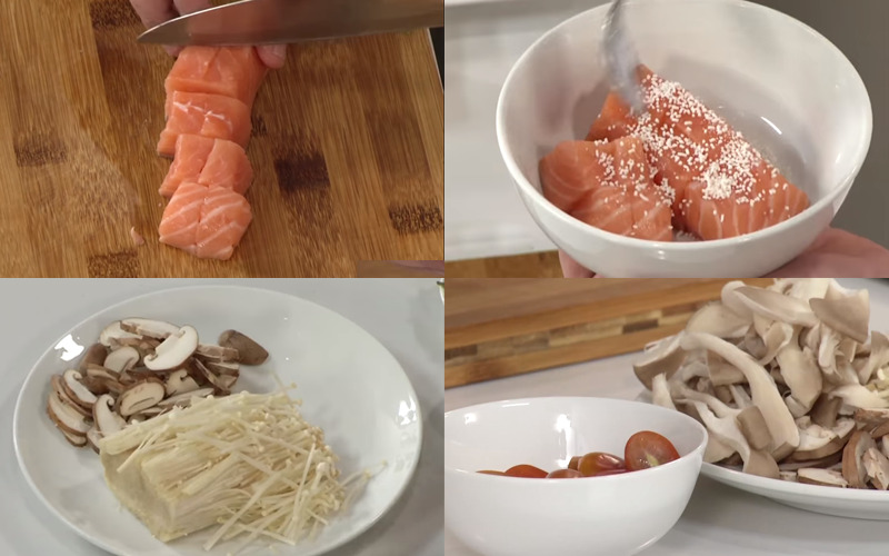 How to make salmon soup cooked with mushrooms, cool, eat forever